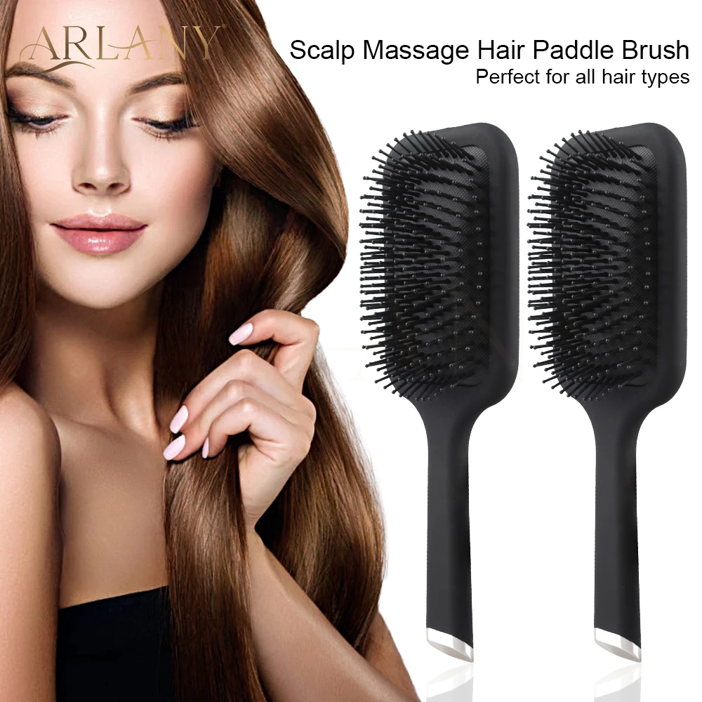 ARLANY Anti-Static Plastic Paddle Detangling Brush for Hair Extensions Large Square Air Cushion Massage Hair Comb for Smoothing
