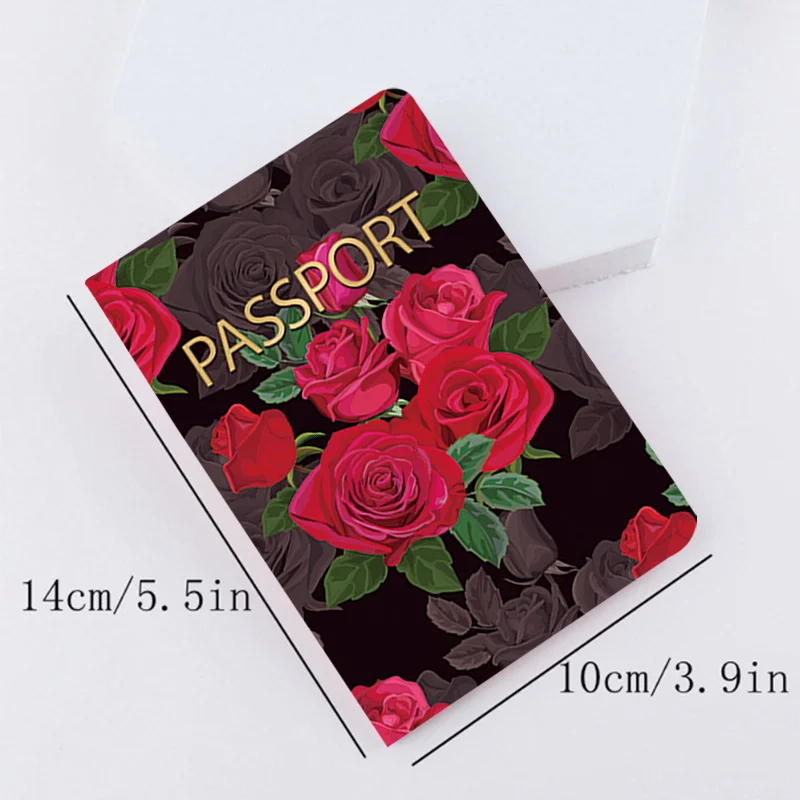 New Women Leather Passport Cover Air Tickets for Card Travel Passport Holder Wallet Credit Card Holder Case Pouch Flower Pattern