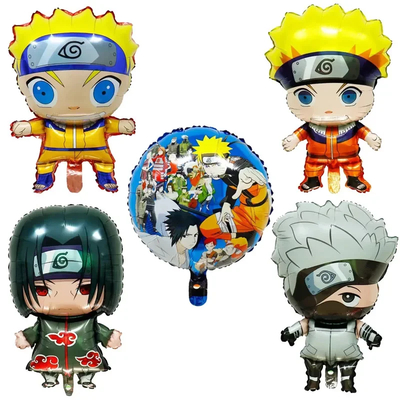 Globos de dibujos animados de Naruto, Anime Uzumaki Naruto Uchiha Itachi Hatake Kakashi, decoración de fiesta de cumpleaños para niño, Globos de helio para Baby Shower