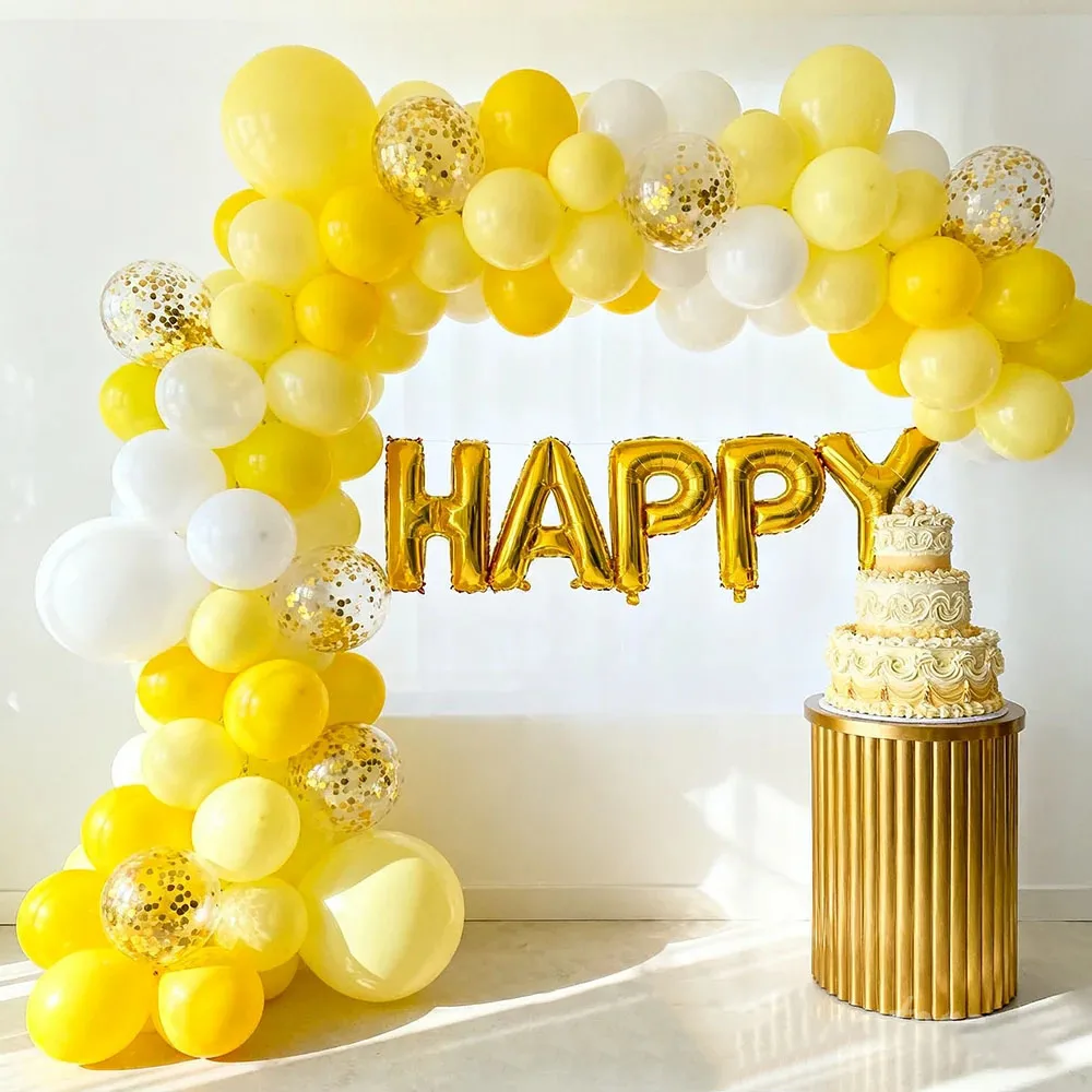 30/60/100 Stück Gelbe Latexballons, Verstärkte Langlebige Partyballons für Geburtstage, Hochzeiten, Feiertagsfeiern – Detail 4