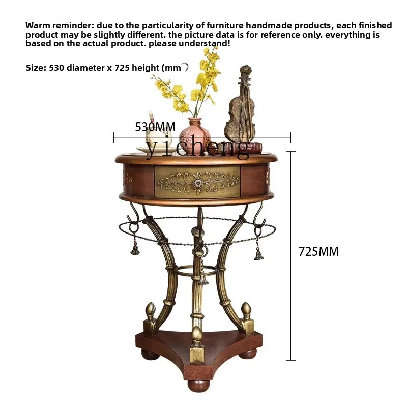 r8.10- corner side cabinet living room retro phone table wrought iron bell glass painted coffee table