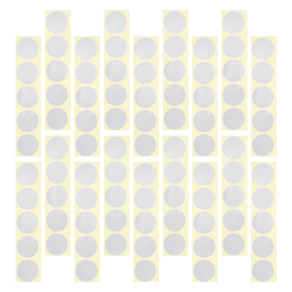 

200pcs Self Adhesive Steel Seal Blank Round Stickers Serrated Edge Certificate Awards Tamper Proof Embossing Ideal Notary Seals