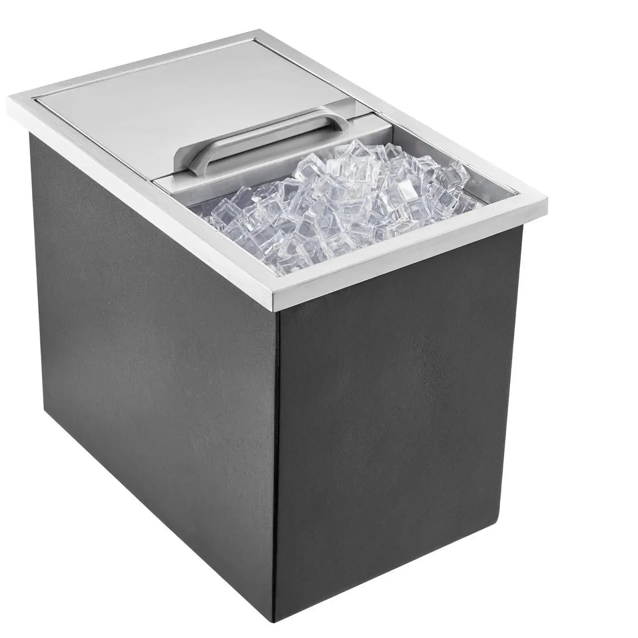 Stainless steel ice tank with thermal insulation cotton embedded push cover Commercial kitchen