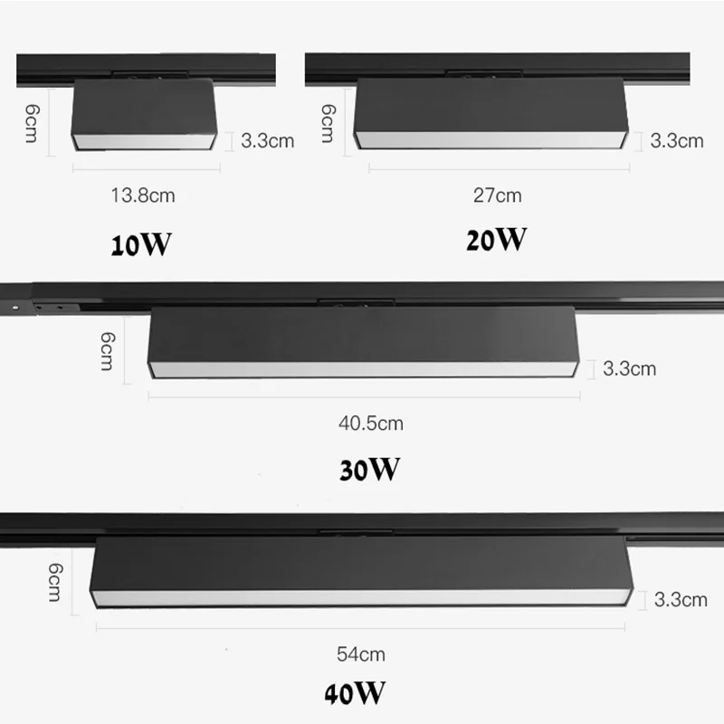 10W 20W 30W 40W LED Track Light LED plafoniera COB AC85-265V LED luce lineare proiettore Rail lampade per negozi di casa