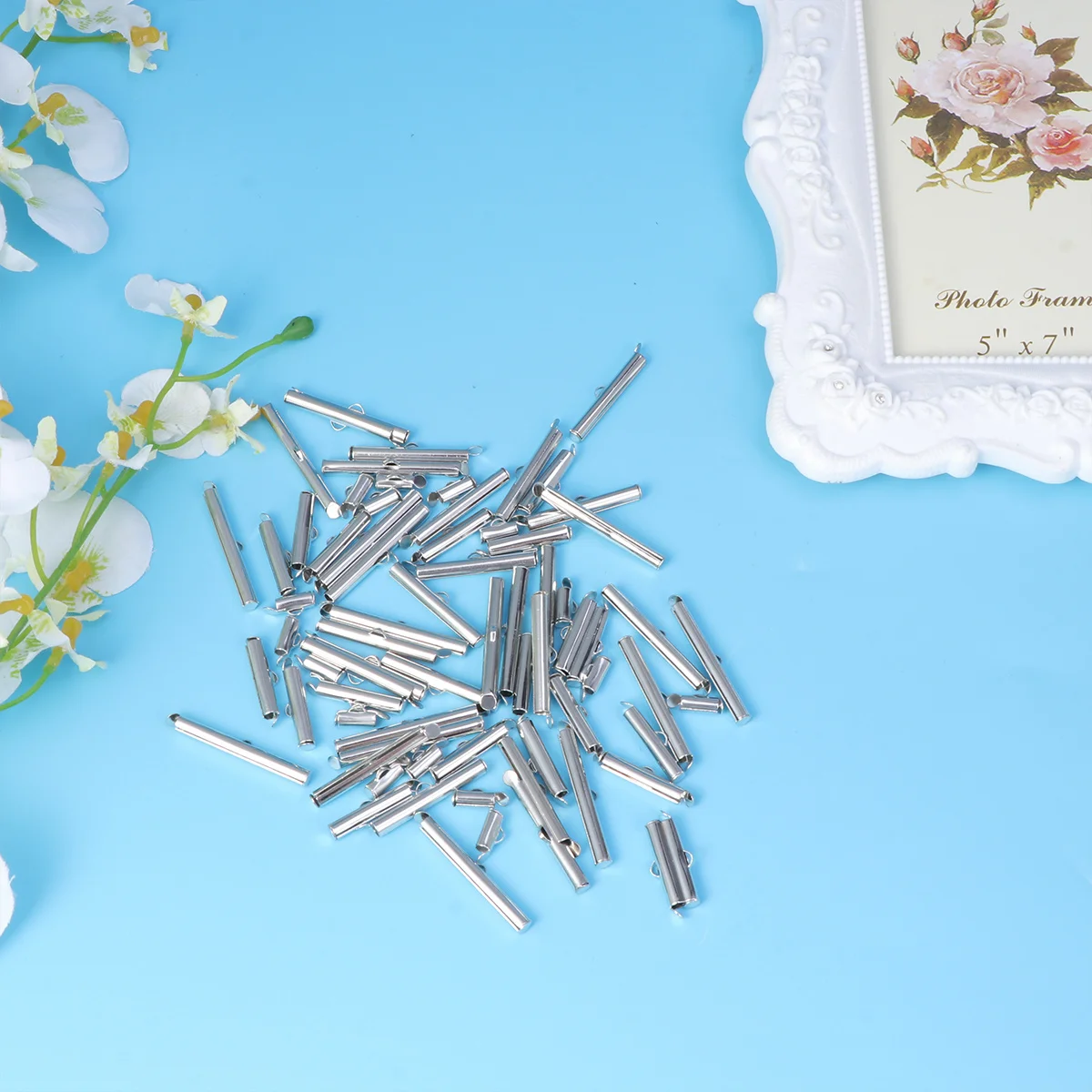 100Pcs Brass Tube Spacer Beads for Jewelry Making DIY Earrings Necklaces Bracelets Handmade Accessories Metal Tube