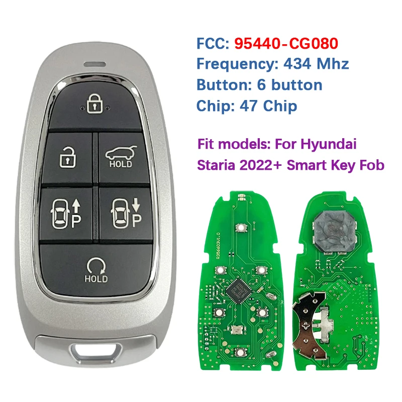 

CN020533 Послепродажный смарт-брелок ID47 чип 433 МГц FCC TQ8-FOB-4F44 95440-CG080 для Hyundai Staria 2022-2024