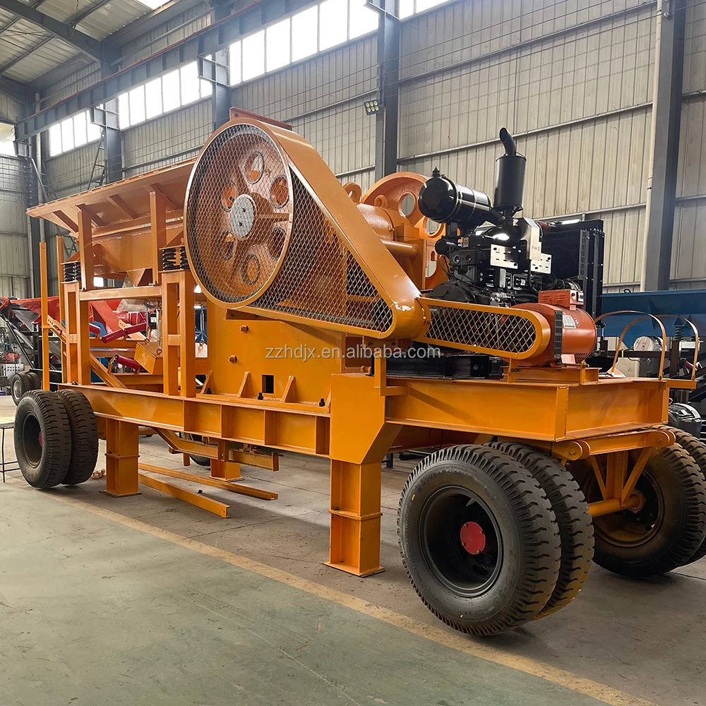 New Design PE500x750 Mobile Diesel Jaw Crusher 50t/h Rock Jaw Crusher for Quarries Concrete Gravel Crusher
