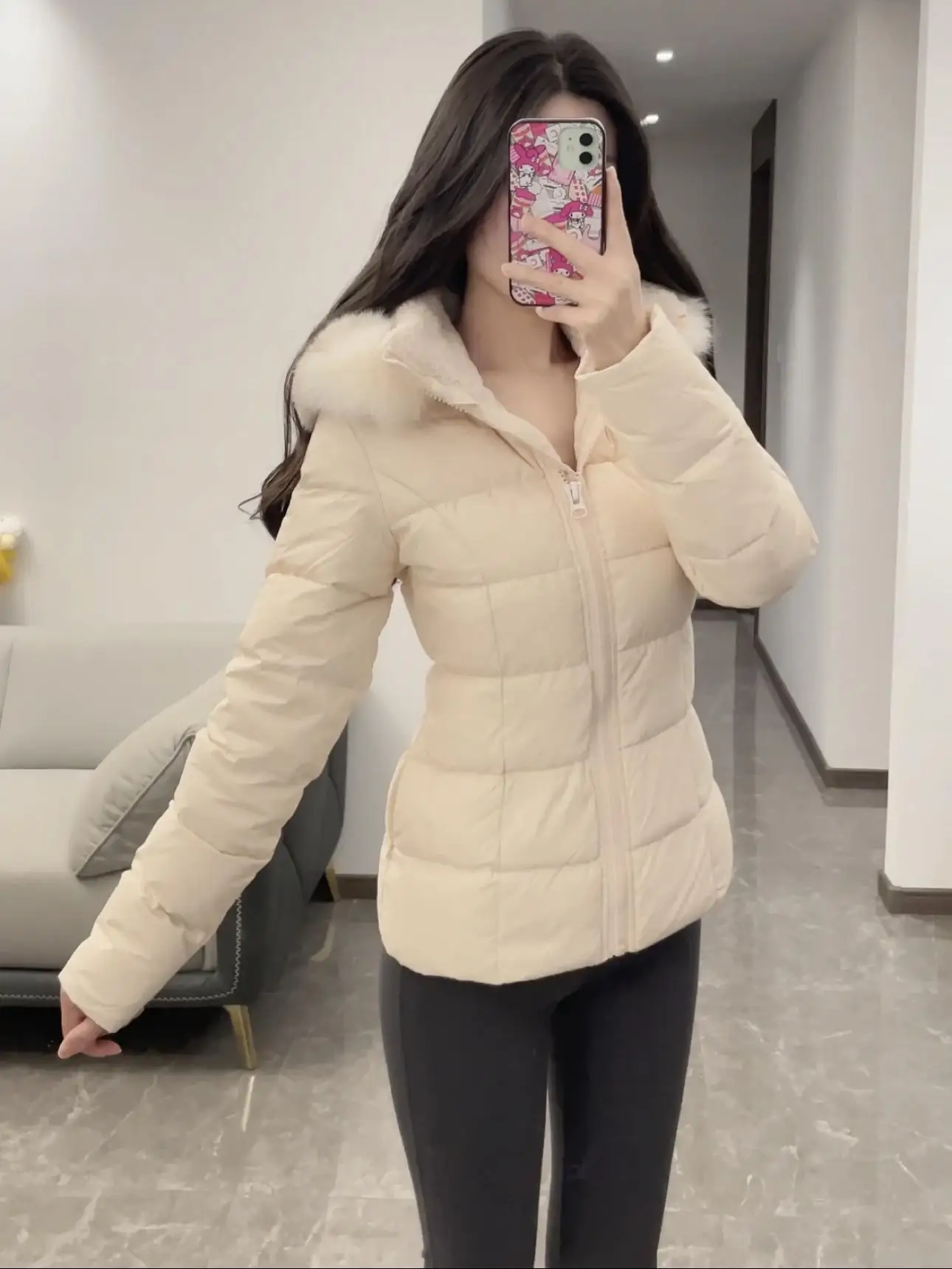 

Женское зимнее пальто Thiened Or Down Jaet с меховым воротником, корейское облегающее белое пальто с перьями Du, теплое стеганое пальто