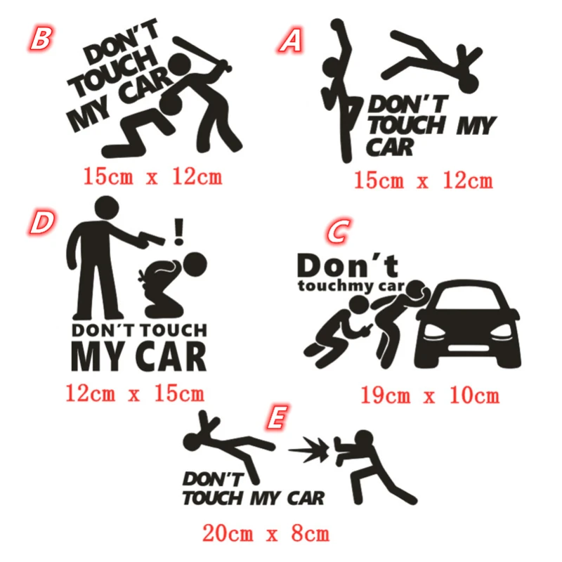 Creative Don\'t Touch My Car Car Sticker Decals - Funny Exterior Auto Decals for Car Window Accessories