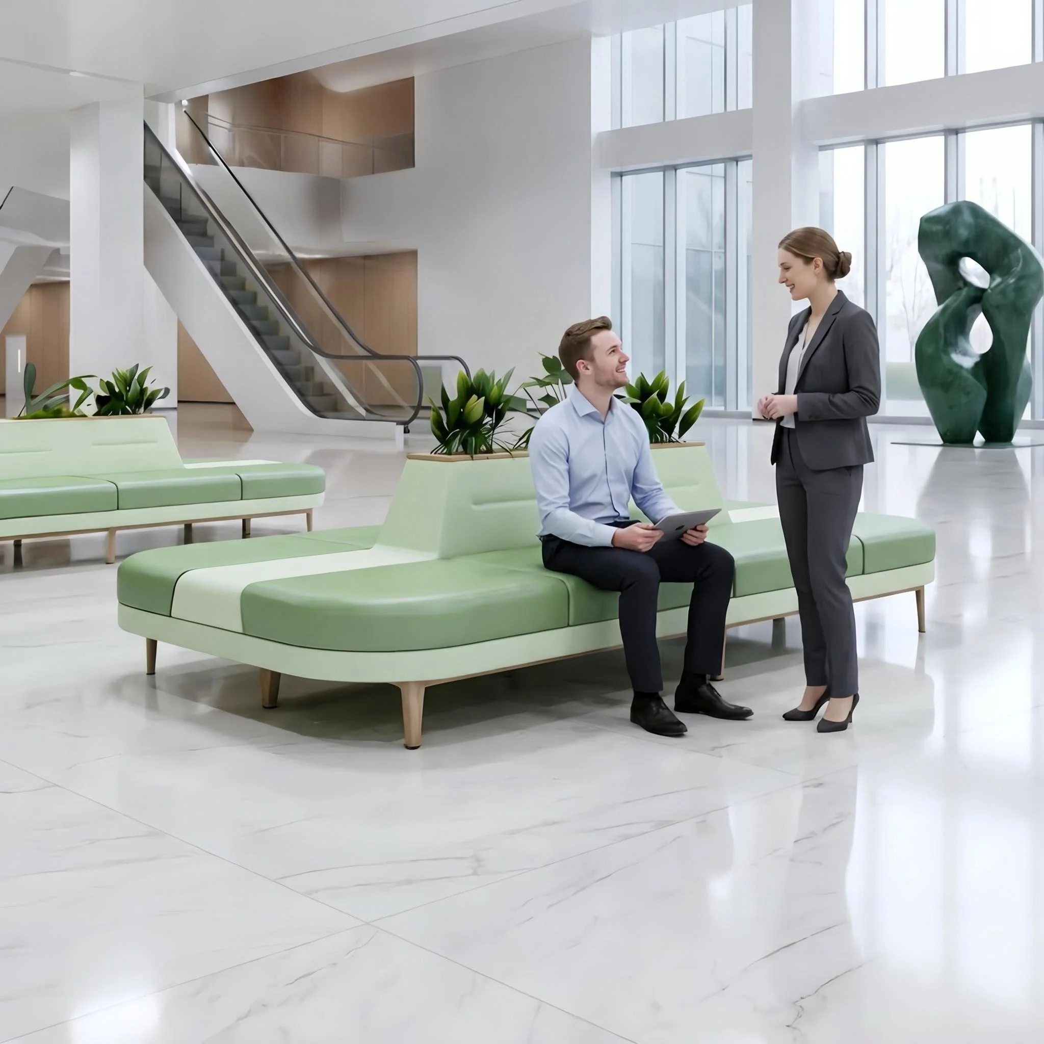 Public Leisure Sofa - Durable, Stylish for Outdoor & Indoor Spaces for Hospital Gym Airport Waiting Rooms-Eco-friendly