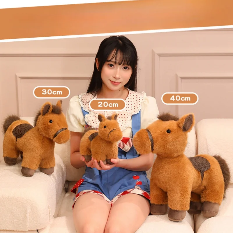 시뮬레이션 말 플러시 인형 장난감 누워있는 말 장식 베개 및 수면 인형 어린이 친구들을 위한 생일 선물
