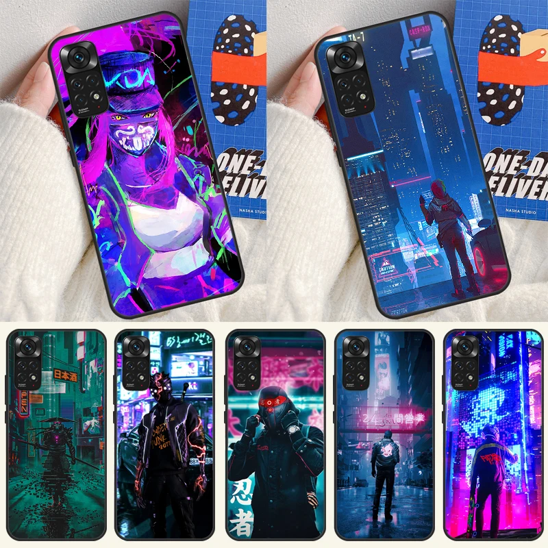 Cyberpunks Case For Xiaomi Redmi Note 11 Pro 8 9 10 Pro Note 10S 11S 9S K50 K40 9A 9C 10A 10C Cover