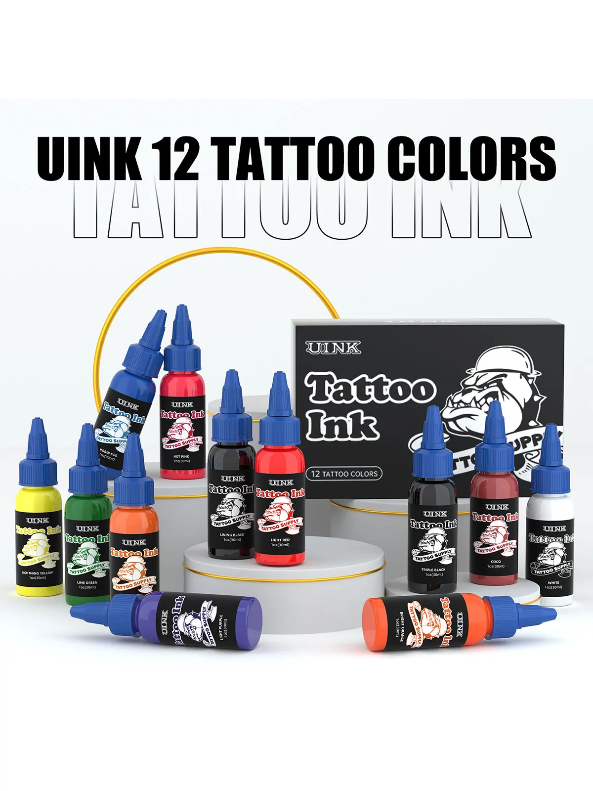 

Набор тату-чернил из 12 цветов, набор тату-пигментов, профессиональные принадлежности для татуировок, долговечные чернила для боди-арта