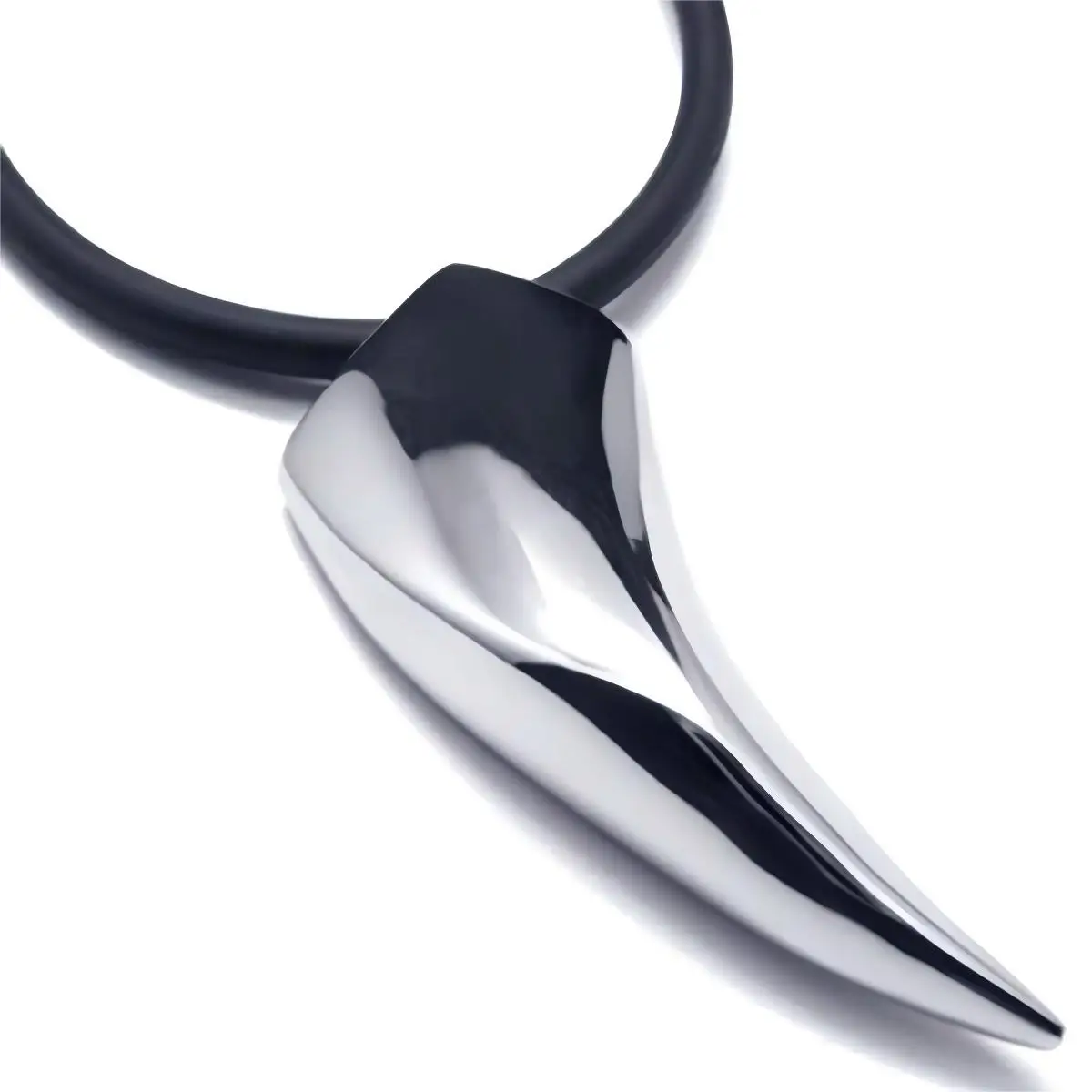 Stainless steel never fade spike wolf teeth design men necklace for father gift
