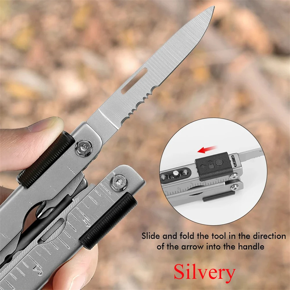 1/2PCS,Folding Multitool Pliers Combination Tool Stainless Steel Folding Knife Bottle Opener Outdoor Survival Pliers Tools
