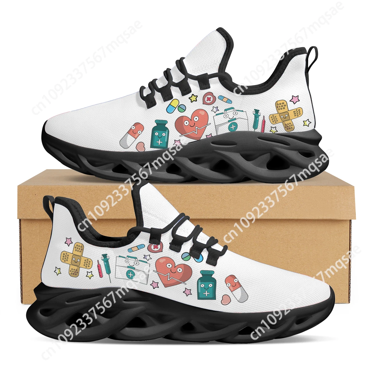 

Winter Nursing Flats Shoes Woman Print Medical Supplies Breathable Shoes Teen Girl Women Sprot Gym Vulcanize Chaussure Femme