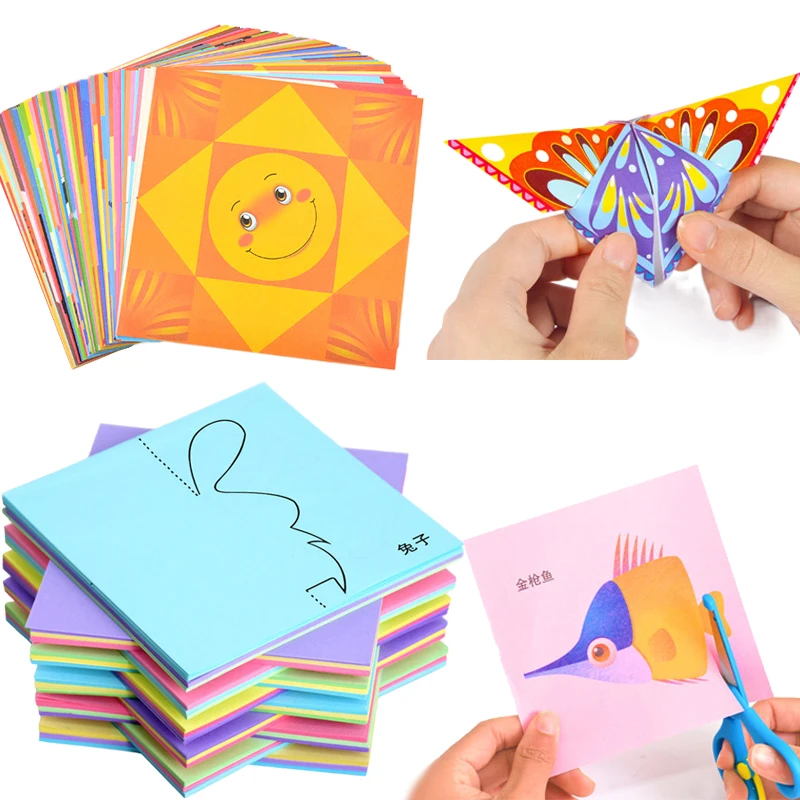 Children Handmade Toys Paper Cuttings Origami Puzzle Toy DIY Materials Education Props for Kindergarten Kids Birthday Gifts TMZ