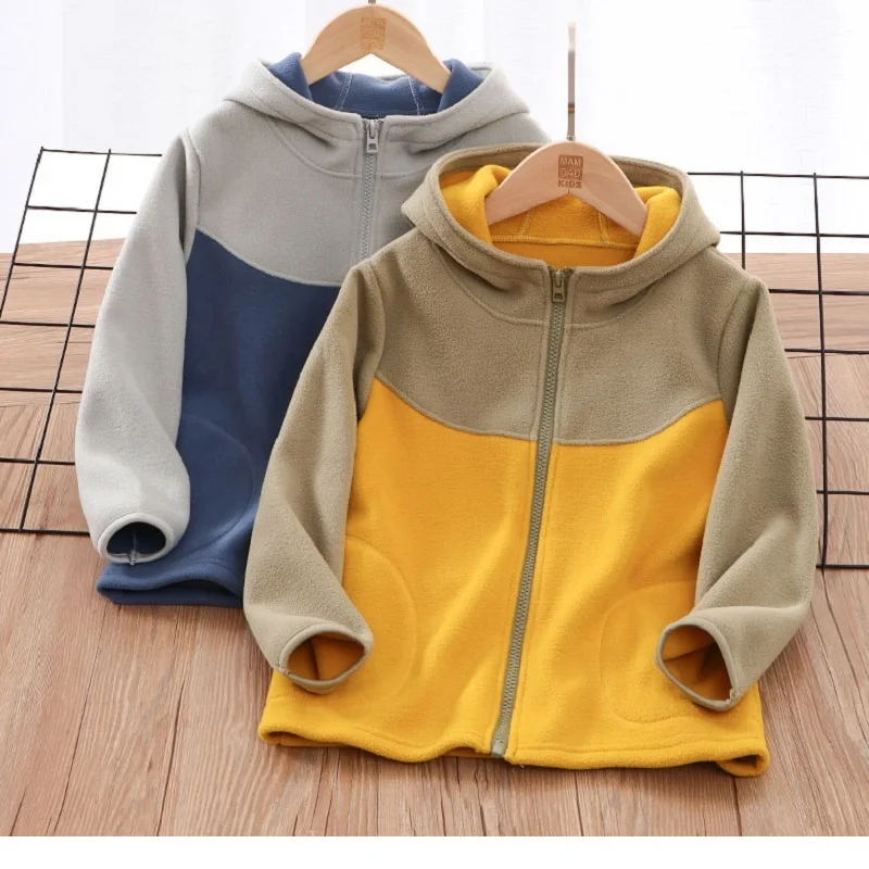 

3-16 Years Autumn Winter Warm Double Face Fleece Jacket Outerwear Kids Colorful Boys Girls Soft Polar Fleece Thick Zipper Coats