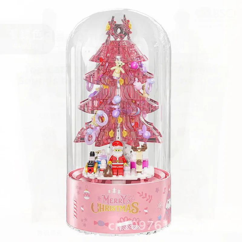 プリンセス クリスマス オルゴール 組み立てブロックセット 小さな粒子 クリスタル クリスマスツリー 教育玩具 子供向け 4-6歳