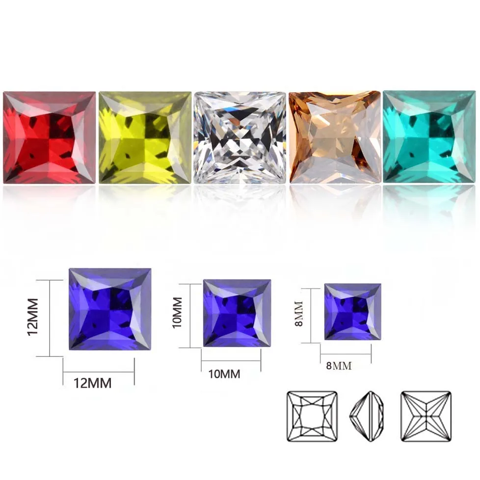 CTPA3bI All Color Crystal Princess Square  Glass Stone Sew On Crystals Rhinestone Jewels Beads With Claw DIY Garment Accessories