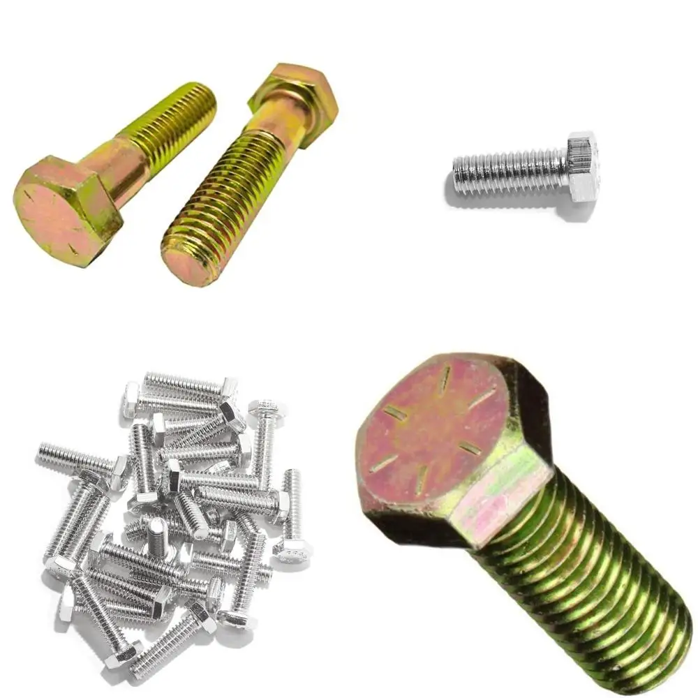 مسامير ذات غطاء سداسي مطلي باللون الأصفر من الدرجة 8 9/16-12 × 6، مجموعة مكونة من 25 قطعة، ملولبة جزئيًا 1.375 طول الخيط #1