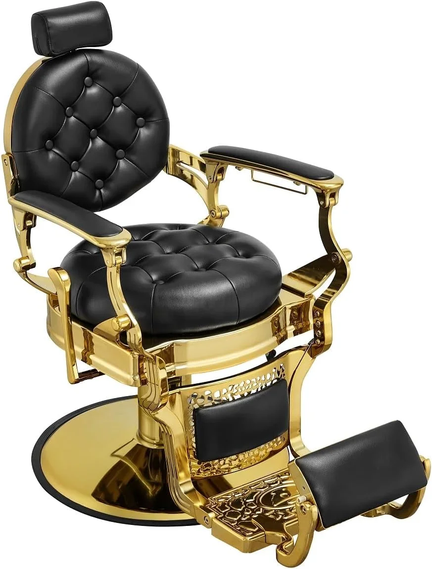 Barber Chair Styling Chair 360° Swivel, Liftable Headrest, Can Be Put Down for Shaving Salon