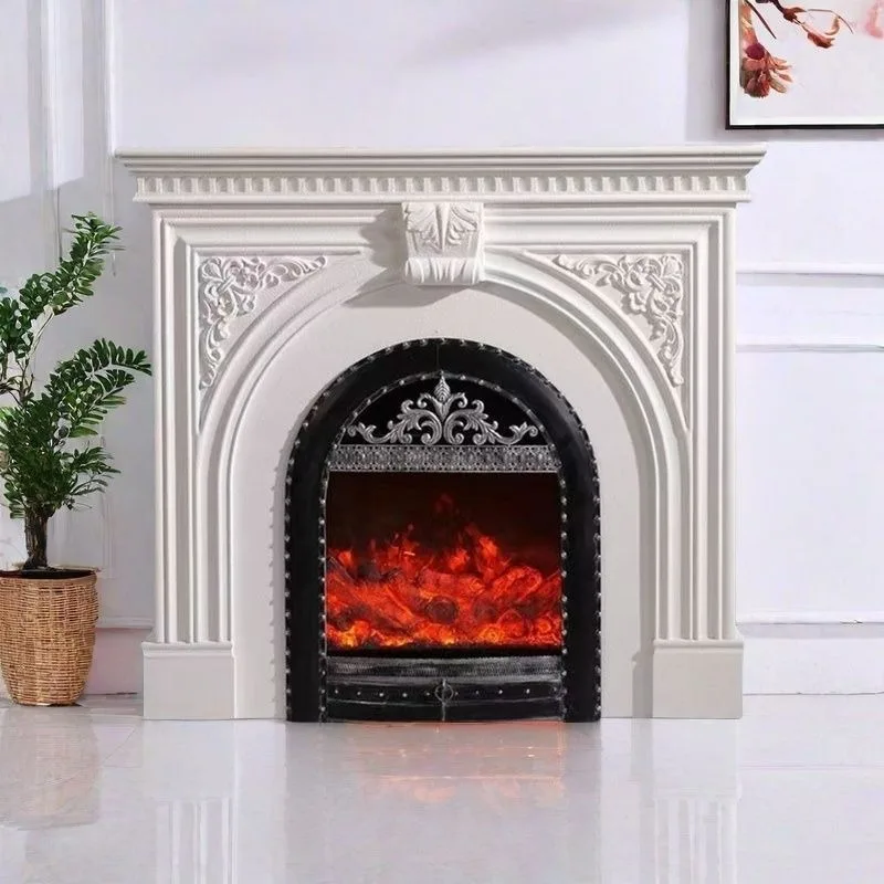 French fireplace cabinet mantel porch retro homestay European villa   American living room simulation fire decoration cabinet