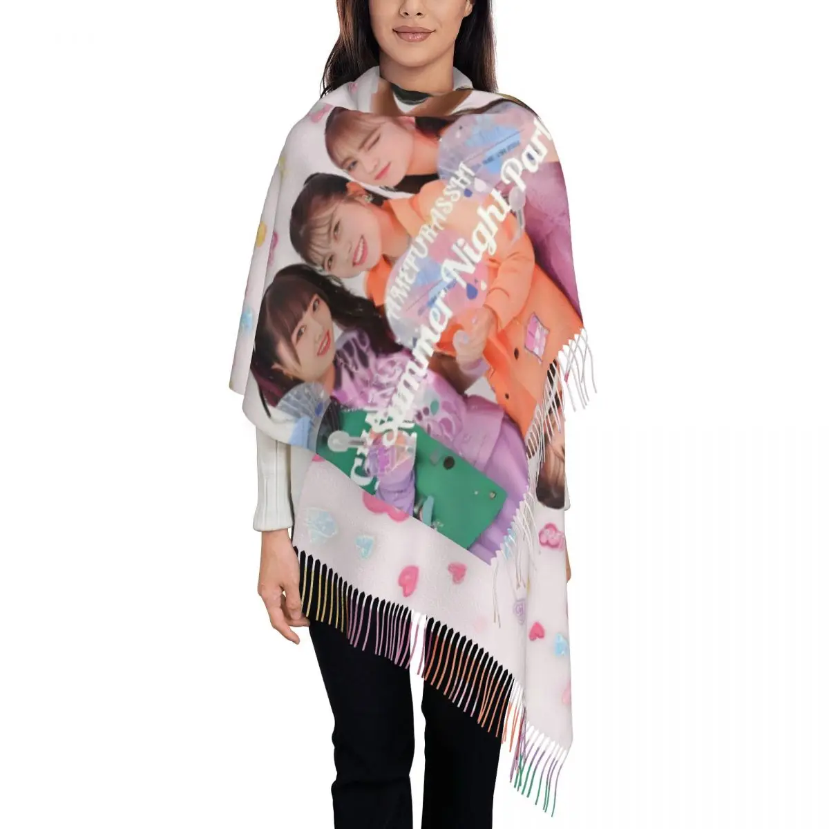 

Шарф Amefurasshi с принтом на заказ для мужчин и женщин, зима-осень, теплые шарфы, японские шали для девочек идолов Qroup, накидки