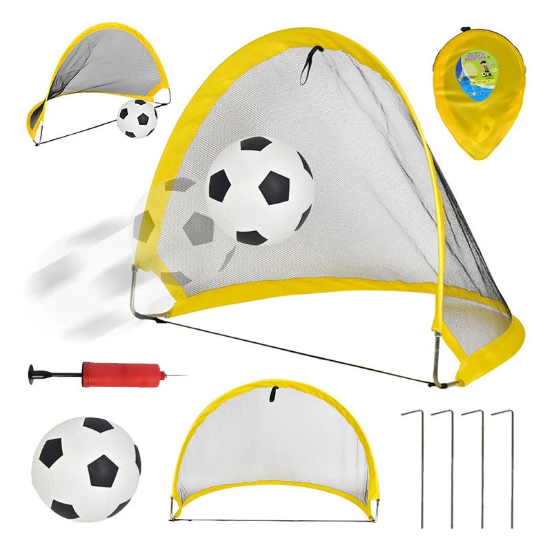 2Pcs Soccer Football Goal Net Kit Set Foldable Training Goal Net Tent Kids Indoor Outdoor Play Toys