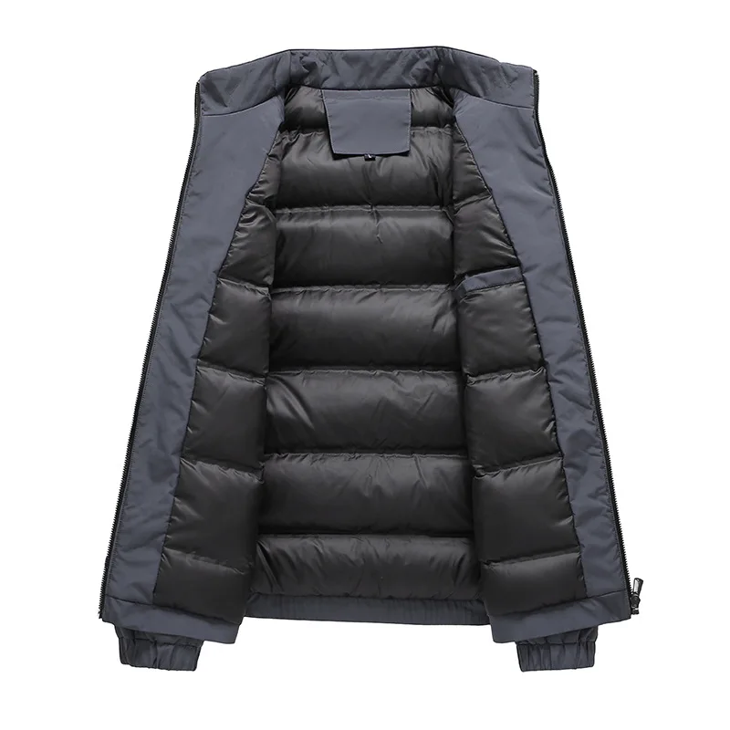 고품질 화이트 덕다운 남성 스탠드 칼라 캐주얼 다운 코트 남성 비즈니스