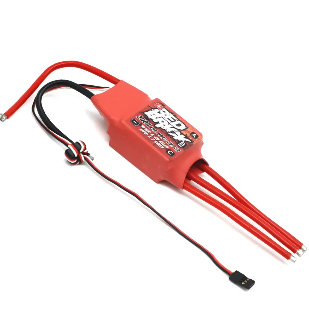 وحدة تحكم إلكترونية في السرعة ESC بدون فرش من الطوب الأحمر لطائرة RC FPV Multicopter بدون طيار 50A-200A 5V/3A 5V/5A BEC مادة بلاستيكية