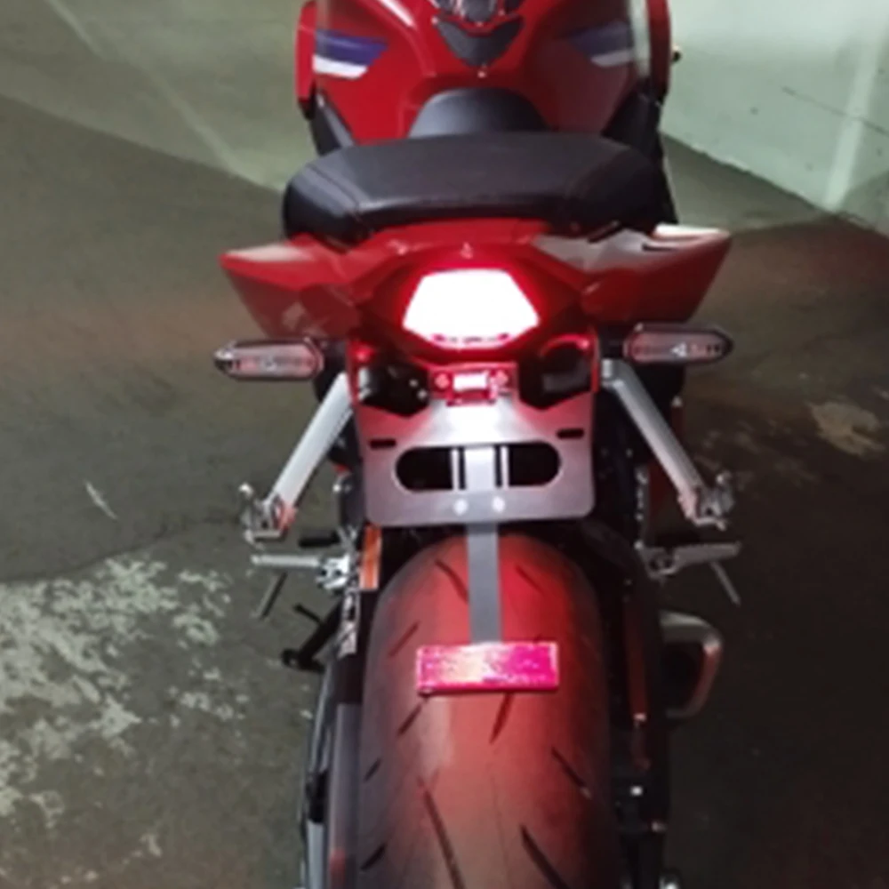 Motorcycle License Plate Holder Parts Extend Tail Reflector Dirt bikes Quad Red Rectangle Reflective Plate Warning Reflector