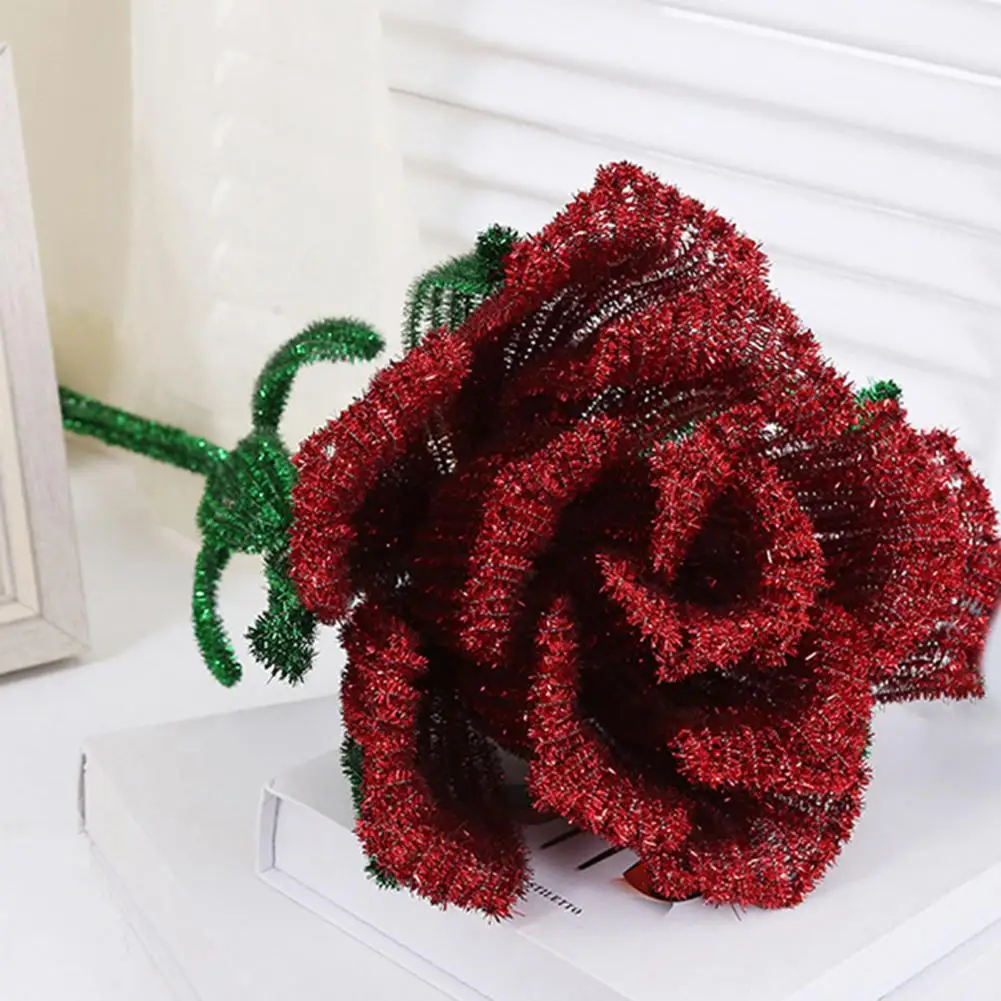 Preschool Education Pipe Cleaners 2 Bundles 30cm Glitter Pipe Cleaners Colorful Chenille Stems for Diy Crafts for Preschool