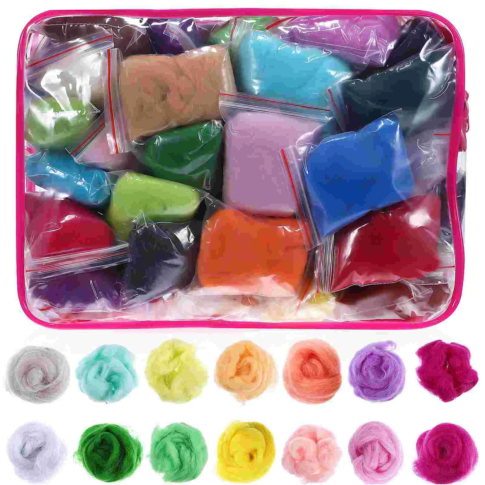 

50 Colors 3g Wool Needle Felting Craft Kit Wet Felt Supplies Soft Material Pack for Handmade Projects