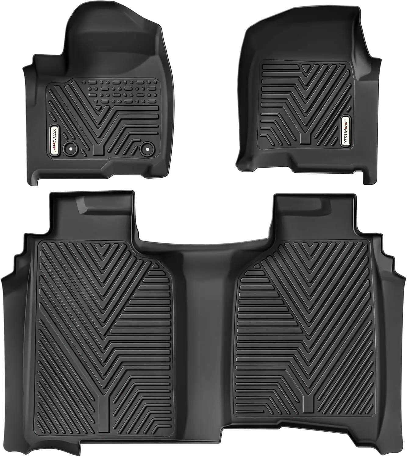 

Floor Mats Fit for 2019-2025 Chevrolet Silverado 1500/GMC Sierra 1500 Crew Cab (NOT Carpeted Rear Underseat Storage Bo