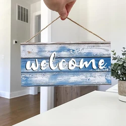 Rustic Welcome Wall Hanging Decor Wood Art Plaques Sign Door Sign for Home Living Room Front Door Decor