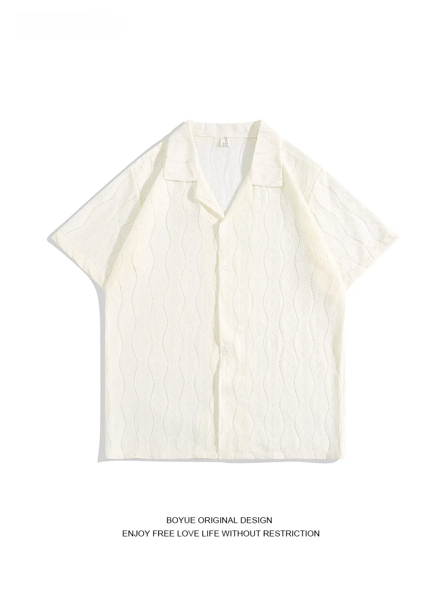 

Мужская вязаная кофта BOYUE с кубинским воротником и вырезами, летняя, в стиле оверсайз, дизайнерская, свободного кроя...