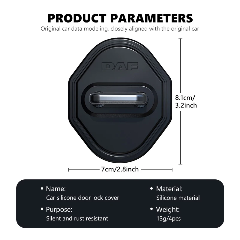 Universal Car Silicone Door Lock Anti-Collision Cover Accessories For DAF XF 95 105 CF LF VAN view 5