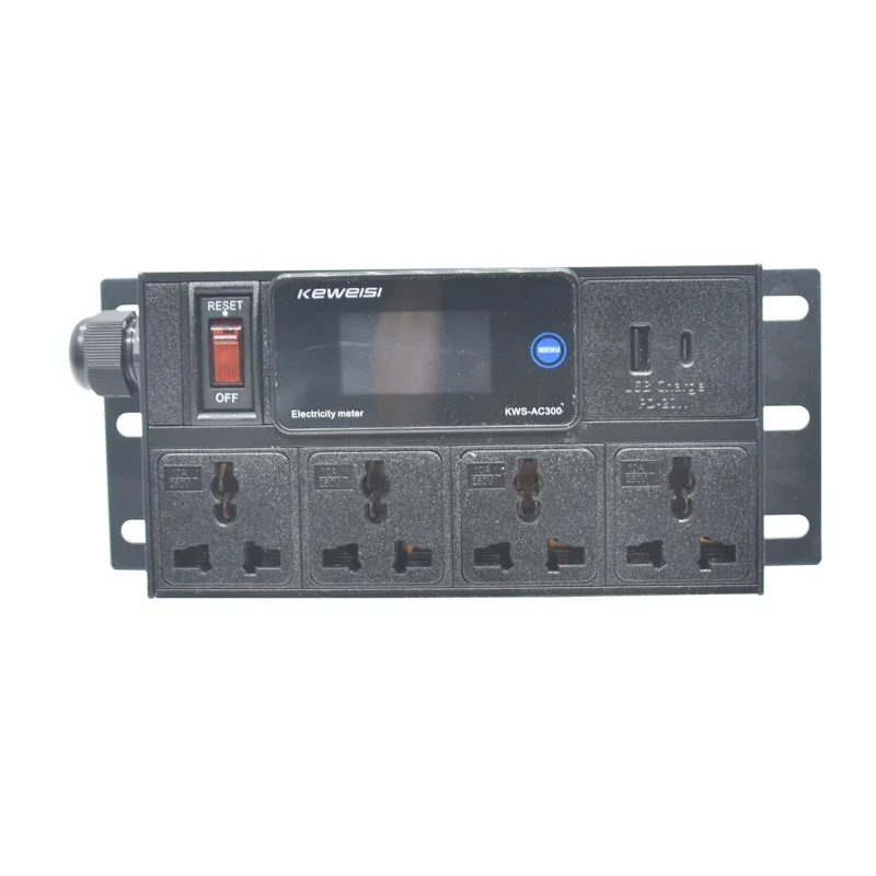 Настольная розетка Цифровой вольтметр измеритель мощности с переключателем Type-C + USB 4-сторонний универсальный разъем 2 м шнур