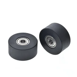 2pcs pulley cushion pulley guide pulley wheel PU polyurethane silent roller double bearing rolling pulley 46*22mm for Padding