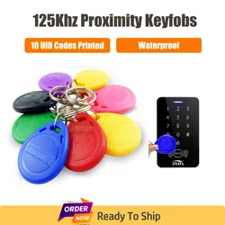 100pcs 125Khz RFID Tag EM4100 TK4100 Proximity Keyfobs Ring RFID Keyfob UID Key Tag for Door Access Control Time Attendance Read