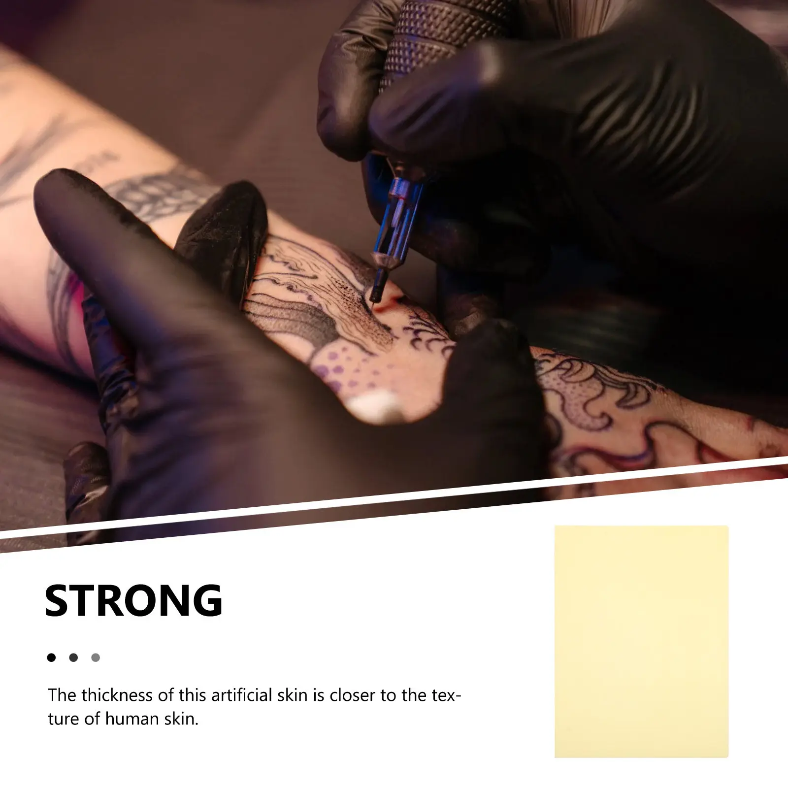 

10Pcs Tattoos Practice Skin Silicone Made Supple Elastic Material Thick Realistic Feel for Eyebrow Tattooing Training Artists