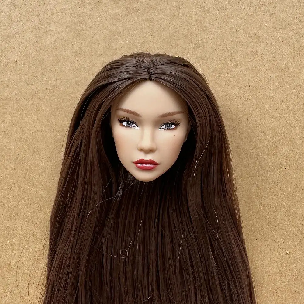 1/6 Maßstab Modellpuppenköpfe mit Maulwurfdetail, mehrfarbige Haaroptionen, braune, weiße, beige Hauttöne für Puppenbau-Sammlerstücke – Detail 9