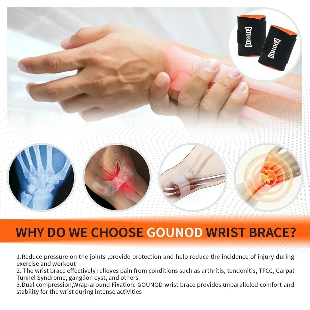 STAWIN 1/2/4Pcs Wrist Support Wrap, Slim Elastic Wrist Brace Strap, 3-Layer Fabric Wrist Guard for Typing Driving Gym Training