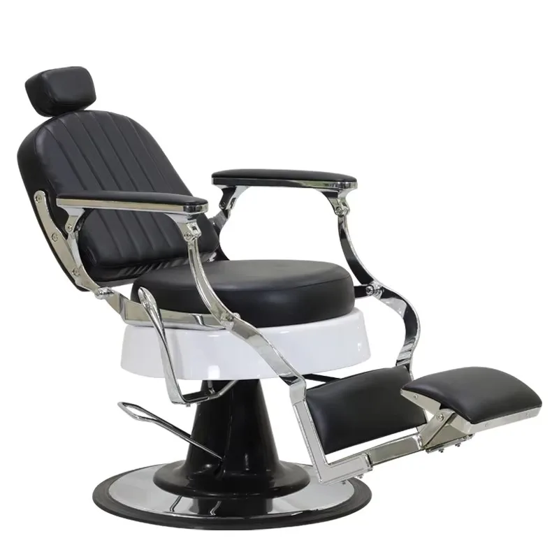 High Load-bearing All-aluminum Alloy Black PU Leather Retro Backrest Heavy Duty Hydraulic Pump Customizable Color School Salon