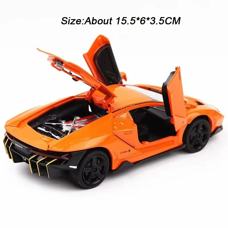 Lambor-modelo de juguete Lp770 SIAN 1:32, coche fundido a presión con sonido, luz, puertas extraíbles, cuerpo de Metal abierto, neumáticos de goma, vehículos, regalos para niños