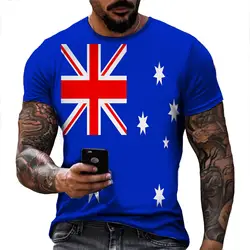 2022 Men's Fashion T-shirt Australia Flag Print T-shirt Summer Streetwear Cool Clothing Tshirt Men