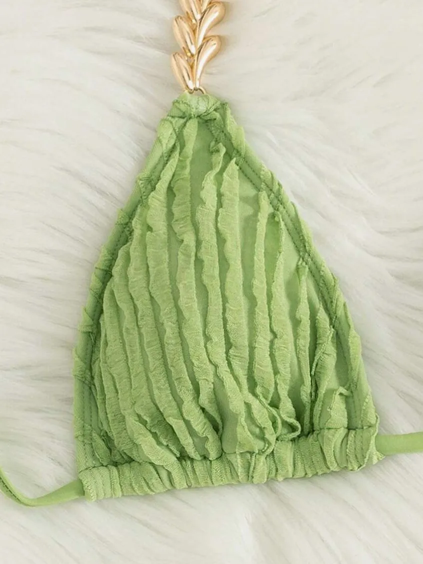 مثير الأخضر مضلع عادي البيكينيات الصغيرة مجموعات قطعتين الرسن التعادل المايوه بحر المايوه ملابس السباحة biquini Tankini