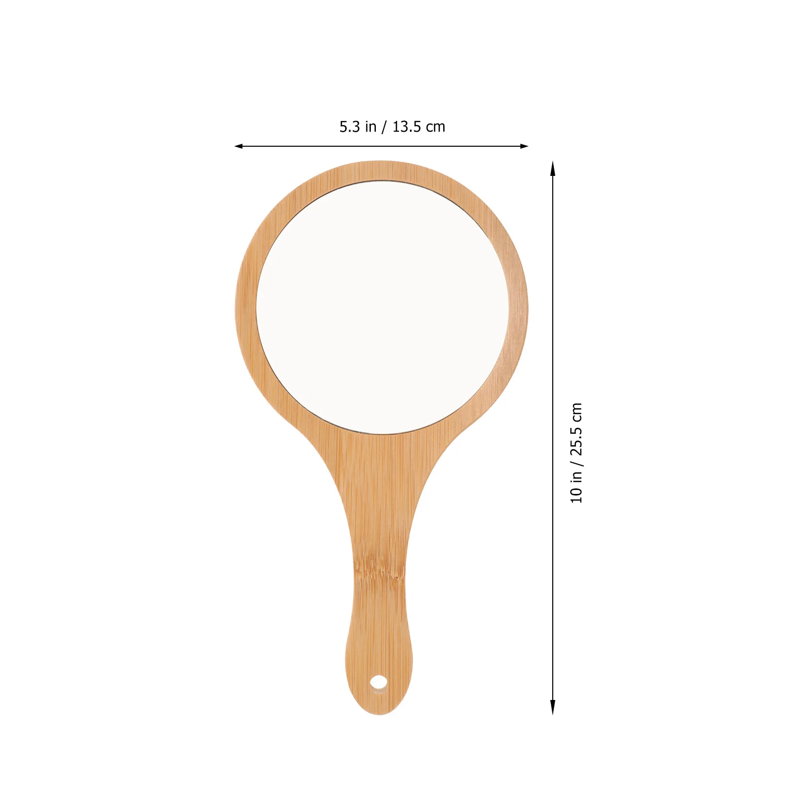 

Bamboo Makeup For Women Portable Handheld Vanity Mirror Travel Mirror Lightweight Hd Reflective Surface Compact Design