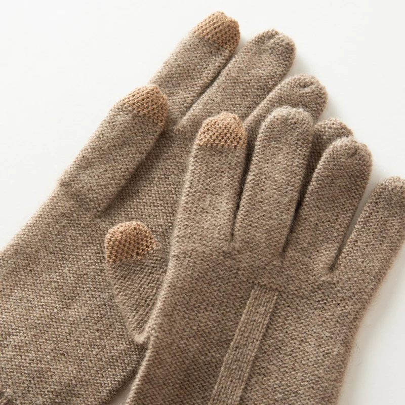 Winter High-Quality Cashmere Touch Screen Gloves Women Soft Warm Stretch Knit Mittens Full Finger Guantes Female Crochet Luvas